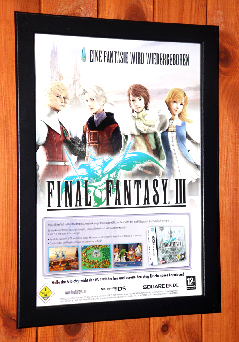 Final Fantasy III 3 Square Enix Nintendo DS Small Promo Poster