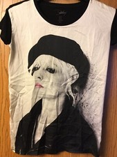 Debbie Harry 2012 Black Light Brown Shirt. S. Small Staining.