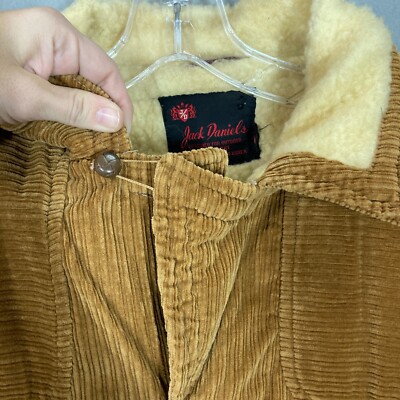 Vintage 70s Faux Sherpa Lined Corduroy Jacket Ranch Coat Mens M/L