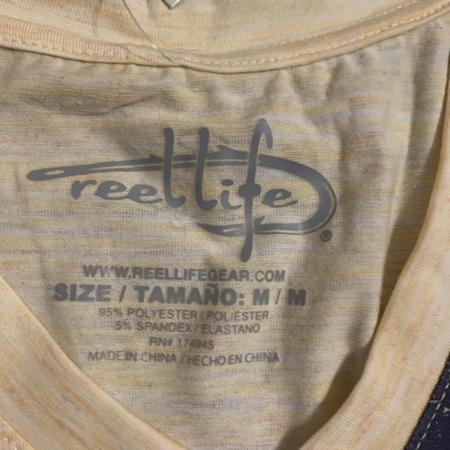 Reel Life Womens Yellow Short Sleeve Tee M NWT Shell v neck - Imagen 9 de 13