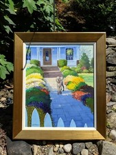 Donald Blome Original 20x24" Oil on Linen "The Greeter" Standard Poodle Framed