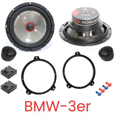 Audio System Carbon 165 Speaker Boxes Set Compatible for BMW 3 Series Convertible E46