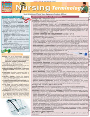 Nursing Terminology (Quickstudy: Academic) - Pamphlet By BarCharts, Inc. - GOOD