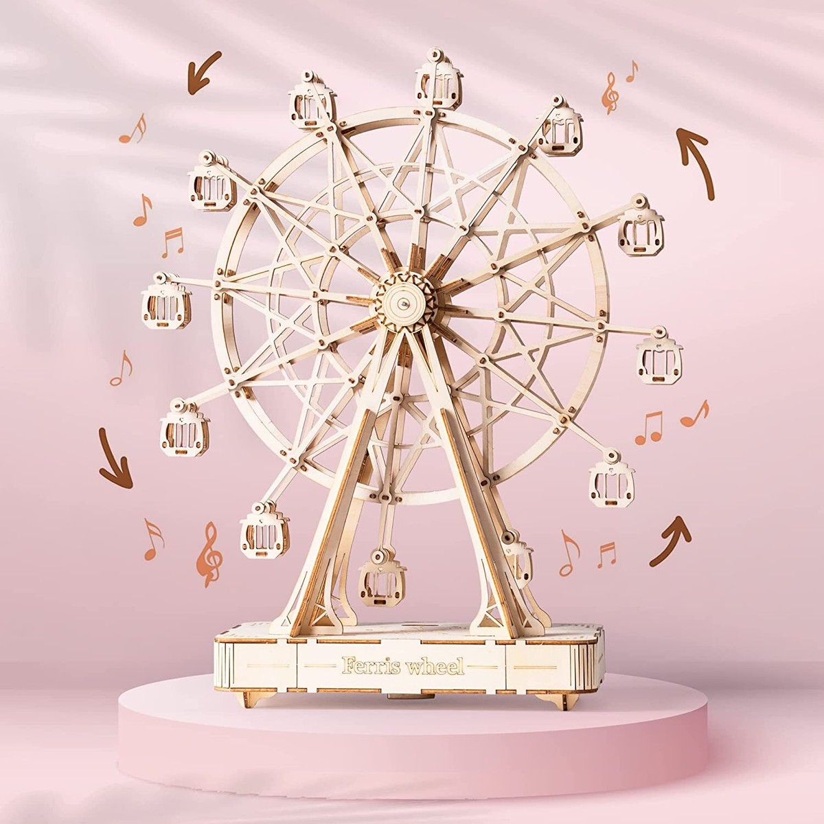 Rolife 3D Wooden Puzzles Ferris Wheel Music Box Model to Building