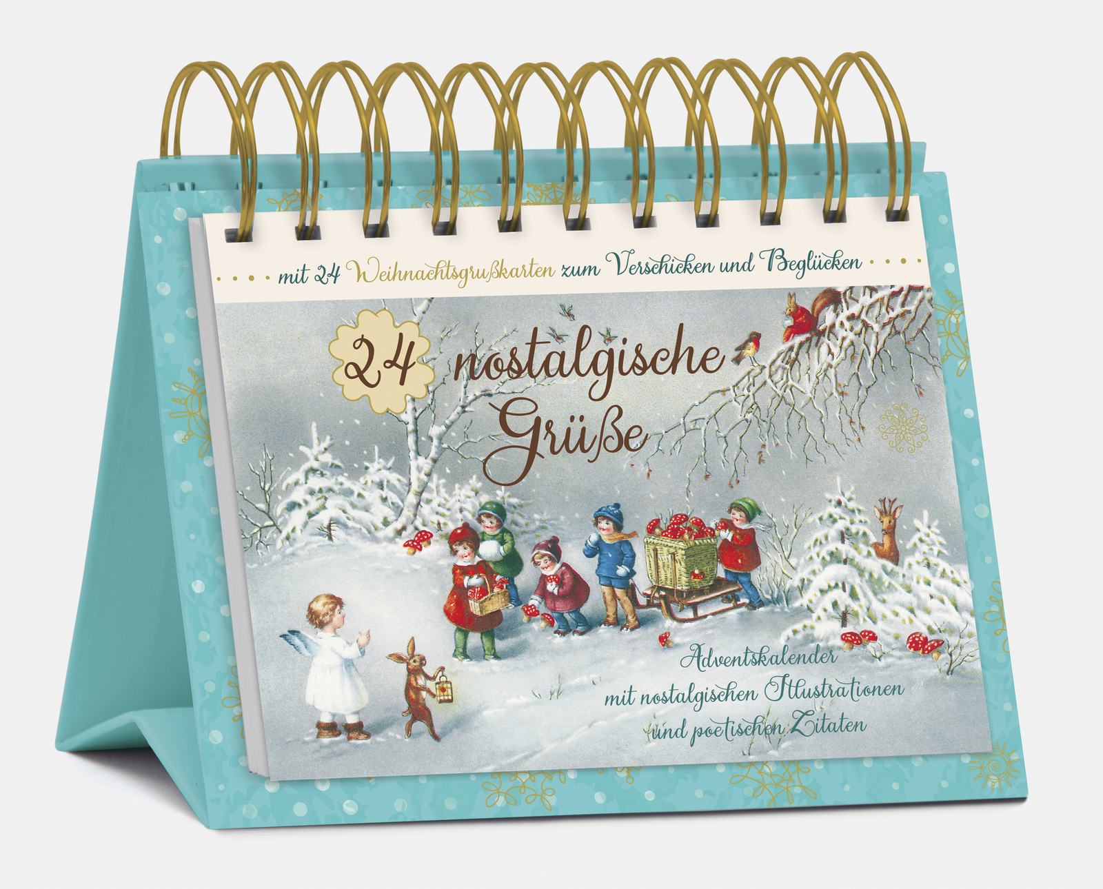 Tisch-Adventskalender ""24 nostalgische Grüße"": Postkartenkalender zum Auf