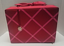 EST E LAUDER NEW Red Pink Cosmetic Make Up Bag Train Case 2021 bow Top Handle