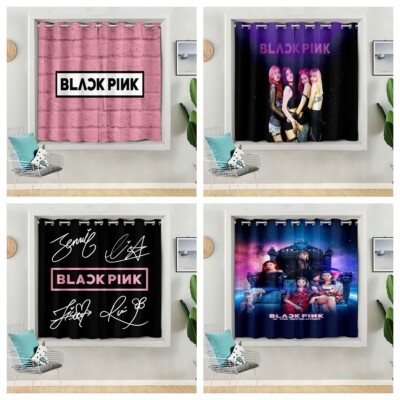 Schlafzimmer 3D Blackpink Vorhänge Blickdicht Vorhänge Ösen Verdunklung Vorhang