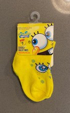 NWT NICKELODEON 2011 Viacom SpongeBob Yellow 6-12M Baby Toddler Boys Girls Socks