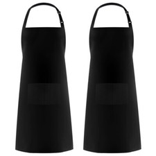 Syntus 2 Pack Adjustable Bib Apron Waterdrop Resistant with 2 Pockets Cooking...