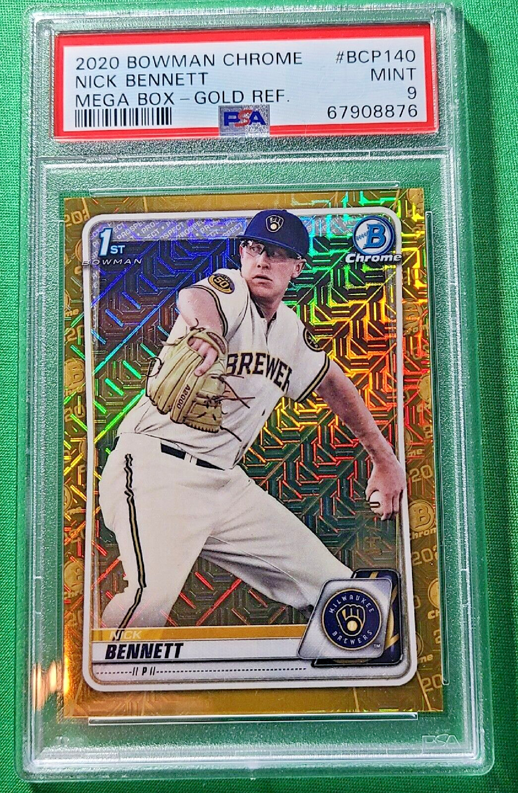 2020 Bowman BOWMAN CHROME MEGA BOX Gold Refractor #BCP140 Nick Bennett front