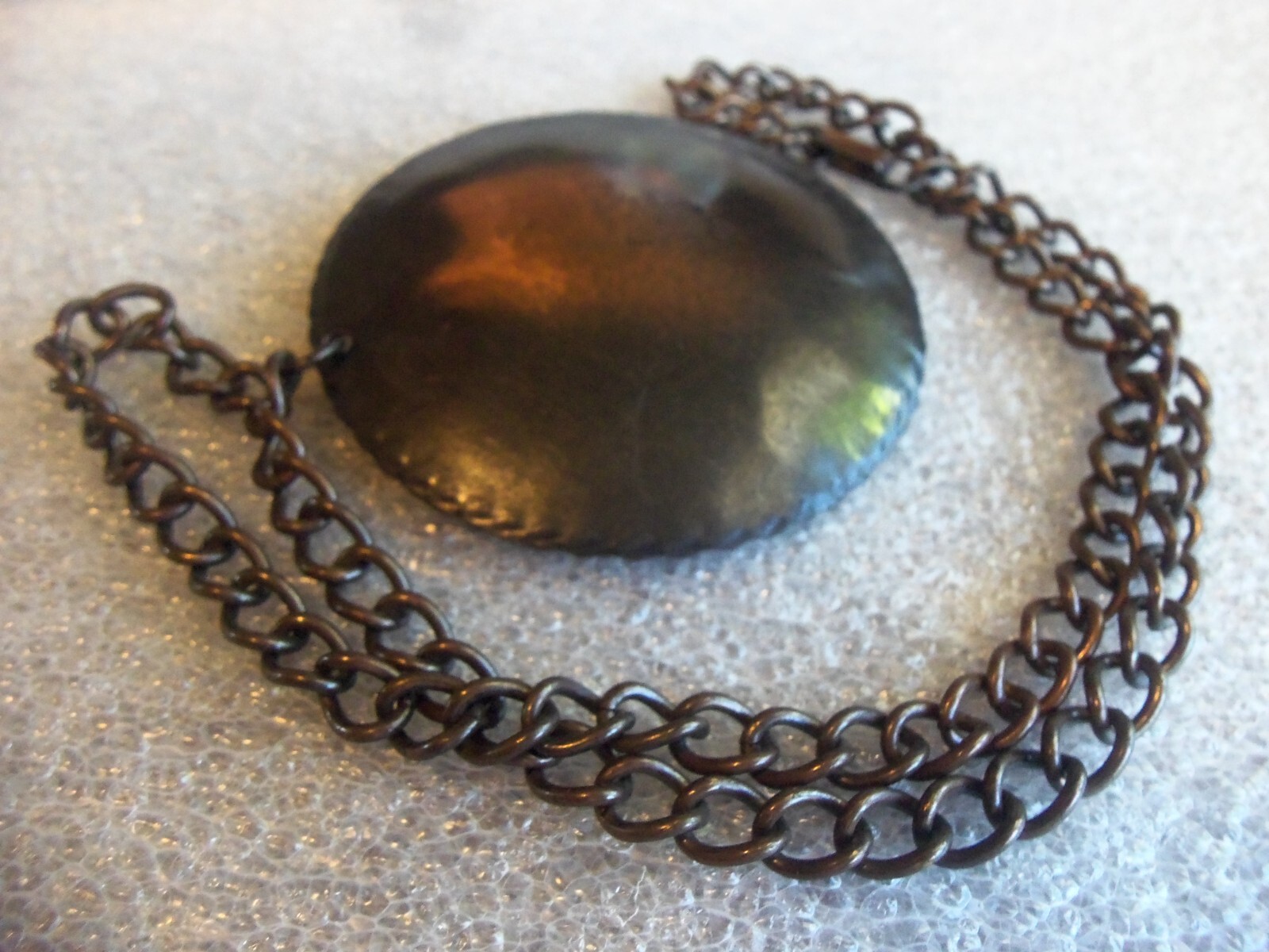 Solid Copper Flower  Necklace Large Flower  Antiq… - image 8