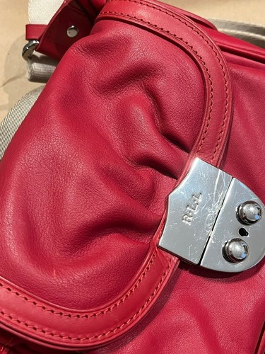 Ralph Lauren Red Leather Crossbody Bag - Compact and Chic - Picture 10 of 19