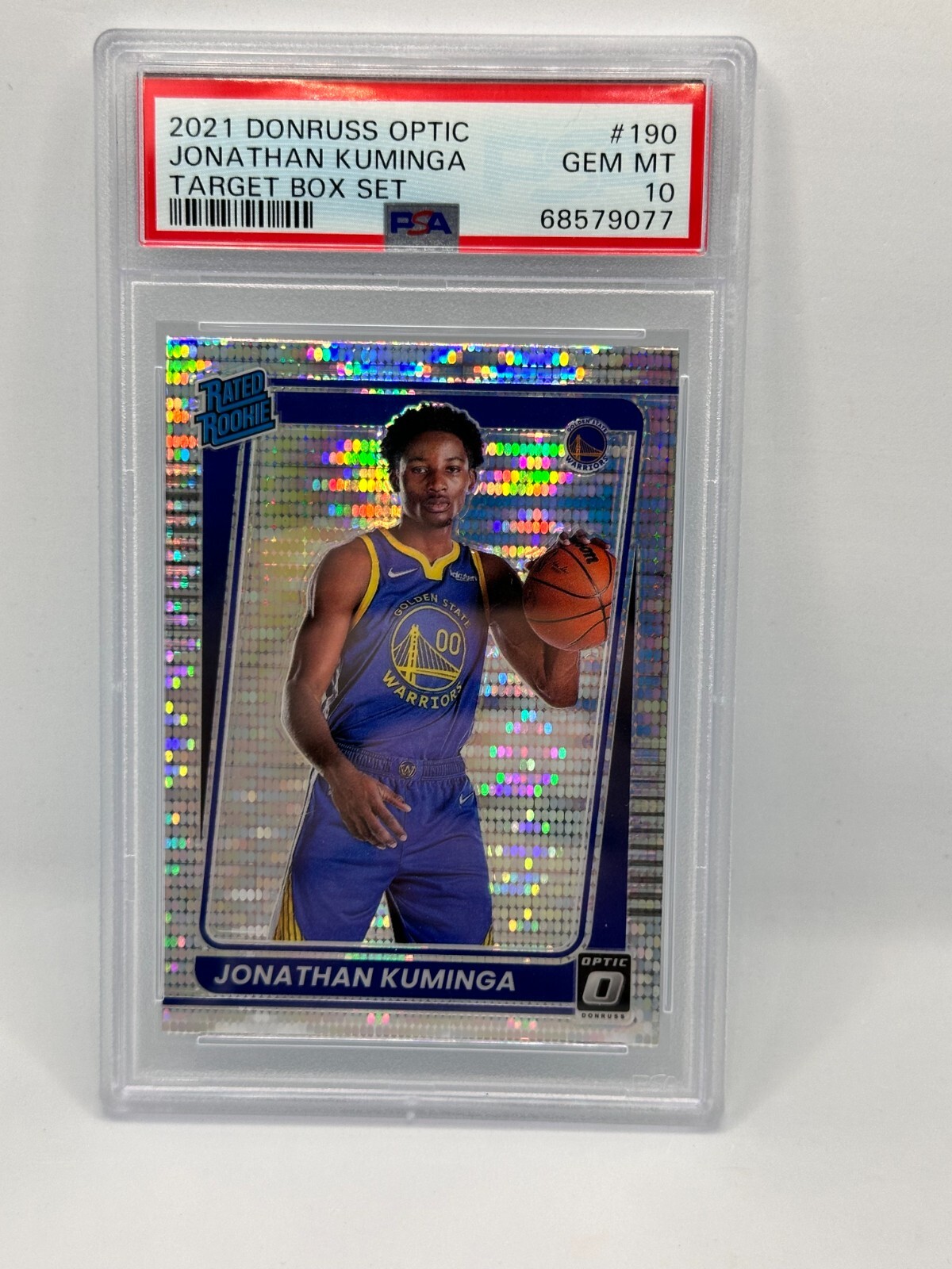 2021 Donruss Optic Target Box Set Jonathan Kuminga PSA 10 RC Rookie #190 Pulsar