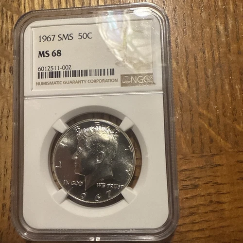 1967 SMS 50c Kennedy Half Dollar NGC MS 68 