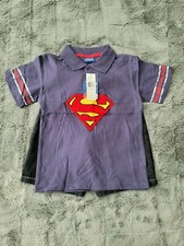 SUPERMAN 2 Piece Polo Jean Short Set Boy's size 6