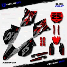 Gray & Red Slick Graphics Kit fits Yamaha Yz125 Yz250 06-14 Plates YZ 125 250