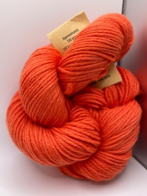 Knit One Crochet Too Apres Ski #375 Glow Orange 100g 197y Soft Worsted Wool Yarn