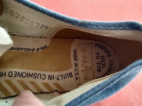 Vtg Baby Blue SKIPS Canvas Sneakers Montgomery Ward Shoe Women's 5 1/2 60's USA - Picture 10 of 11