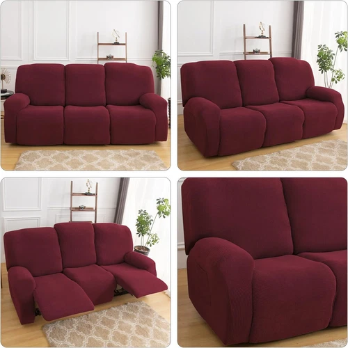 Elastischer Relaxsessel 3-Sitzer Sofa Bezug Jacquard Relaxsessel Schonbezüge - Bild 6 von 29