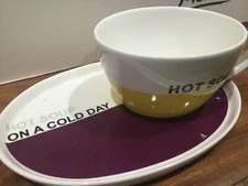 MULTIPLE CHOICE TOPCHOICE two-tones purple white letters LUNCH SET CUP plate 