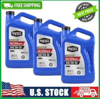 3 Pack Super Tech High Mileage Full Synthetic SAE 5W-30 Motor Oil, 5 Quarts
