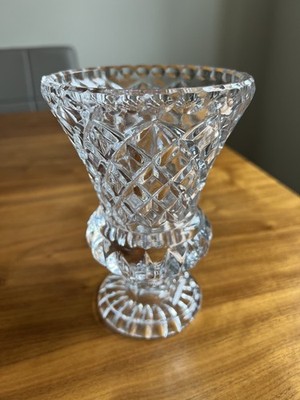 Vintage geschliffener Kristall klassische kleine Vase Top Zustand