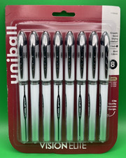 uni-ball Vision Elite 1769428 Rollerball Pens Bold Black Ink 0.8mm Capped 8 Pk