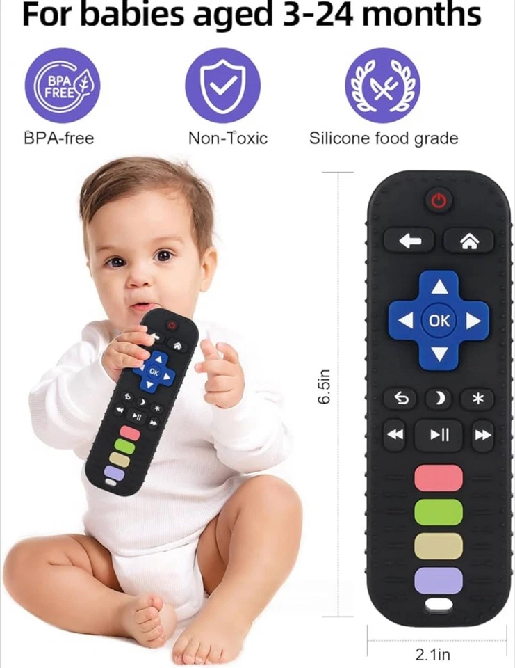 Chuya Mordedor Bebé Juguete Masticable para Bebés 3-24 Meses TV Control Remoto Forma Foto 2 de 2