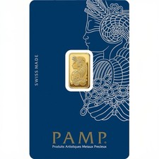 2.5 gram Gold Bar - PAMP Suisse - Fortuna - 999.9 Fine Sealed Assay 4354.49 per troy oz