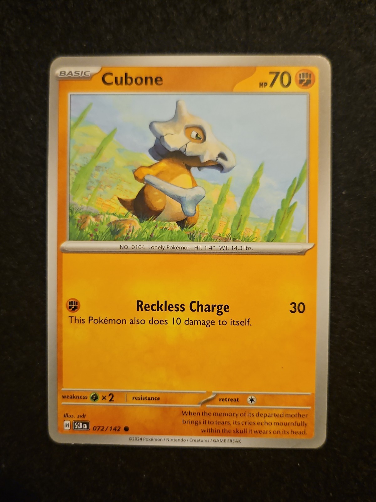 Cubone - 72/142 - Stellar Crown - Common - Near Mint 