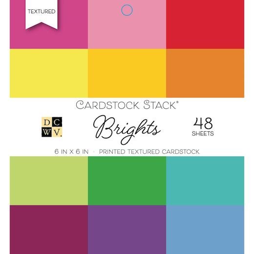 DCWV 6""x6"" Textured Cardstock Stack 48pcs - Brights