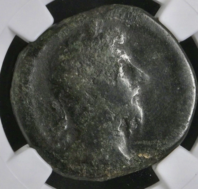 Emperor Marcus Aurelius Sestertius 161-180 AD NGC Certified Ancient Roman Coin - Image 3 of 4