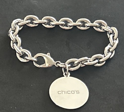 Chicos Bracelet Womens Polished Silver Tone Chunky Link Chain Modern Classy 7.5” - Picture 3 of 9