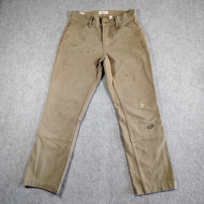#ad Taylor Stitch Boss Duck Chore Pant Mens 28 Khaki Double Knee Workwear Distressed $36.00