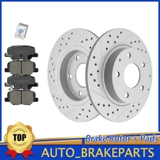 Rear Drilled Disc Brake Rotors Pads for 2014 - 2018 Mazda 3 Sport Mexico Built