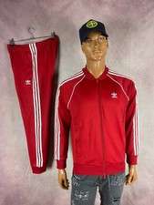 Mens Adidas Originals Firebird Retro Red White Jacket L Pants M Tracksuit Casual