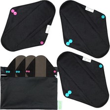 Sustainable Soft Cloth Menstrual Pads - 6 Heavy Absorbency Reusable Liners