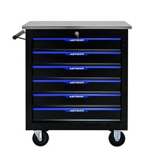 CARRITO DE HERRAMIENTAS MULTIFUNCIONAL 6 CAJONES CON RUEDAS - NEGRO Y AZUL