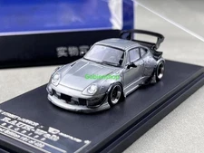 GB SW 1:64 Silver Varnish RWB 993 Racing Sports Model Diecast Collect Car