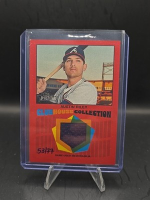 2026 Topps Heritage #CCR-ARI Austin Riley Clubhouse Collection Relic Red /77