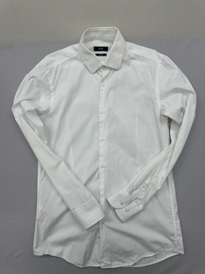 Hugo Boss Slim Fit Hemd weiß Baumwolle 15,5 Spreizkragen bügelleicht