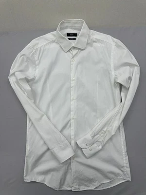 Hugo Boss Slim Fit Hemd weiß Baumwolle 15,5 Spreizkragen bügelleicht - Bild 1 von 4