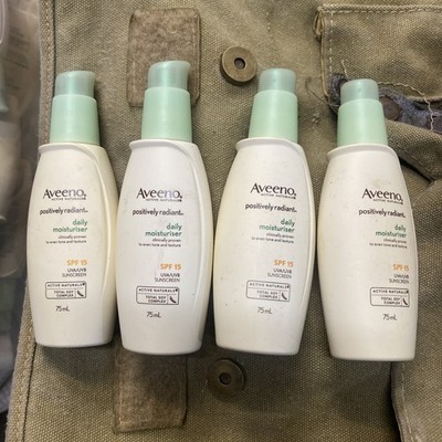 Lot 4 Aveeno Positively Radiant Daily Moisturizer SPF 15 2.5 oz No Box Original