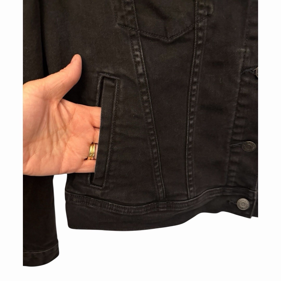 Gap Black Puff Sleeve Collared Button Jacket Wome… - image 4