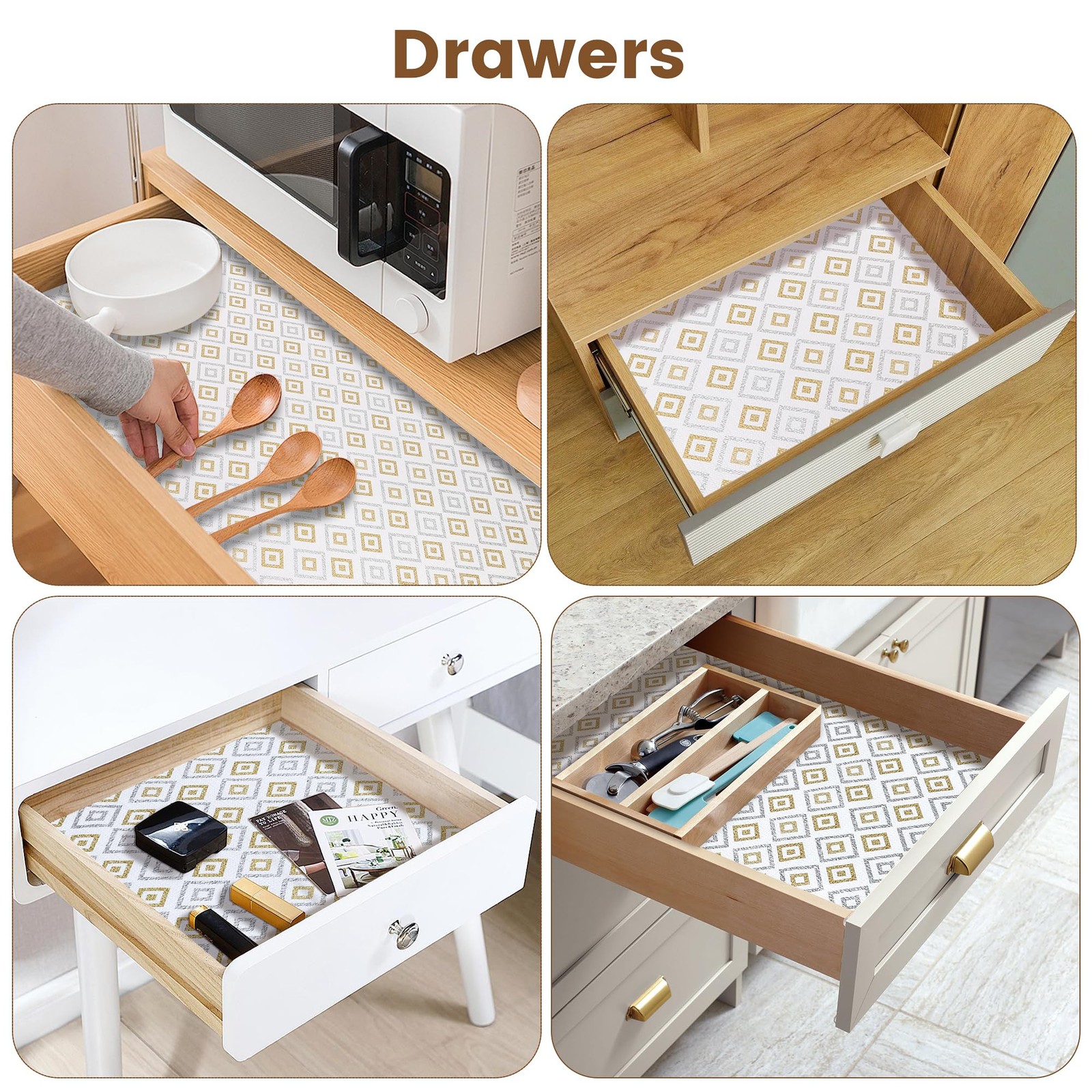 Best Shelf and Drawer Liner for Kitchen Cabinet Non Adhesive Strong Slip Paper