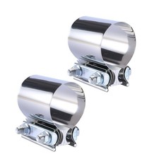 5 Inch T304 Stainless Steel Butt Joint Band Exhaust Clamp Sleeve Coupler 2pcs 5 Inch T304 Stainless Steel Butt Joint Band Exhaust Clamp Sleeve Coupler 2pcs