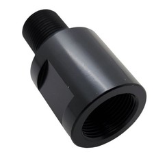 1/2-28 Male to 1/2-32 Female Thread Adapter CNC Machined Steel Black Finish