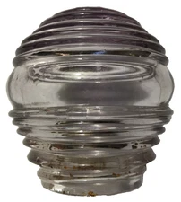 Perko Fresnel Lens 360 Degree Clear Glass Vintage Old Purple Sunlight Tint