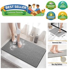 Shower mat Non Slip, 24 x 16 Inch Bath Mat for Tub with Drain Holes, Soft PVC...