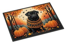 NEW Black Pug Fall Doormat Front Door Mat Indoor Outdoor Rugs for Entryway, Non